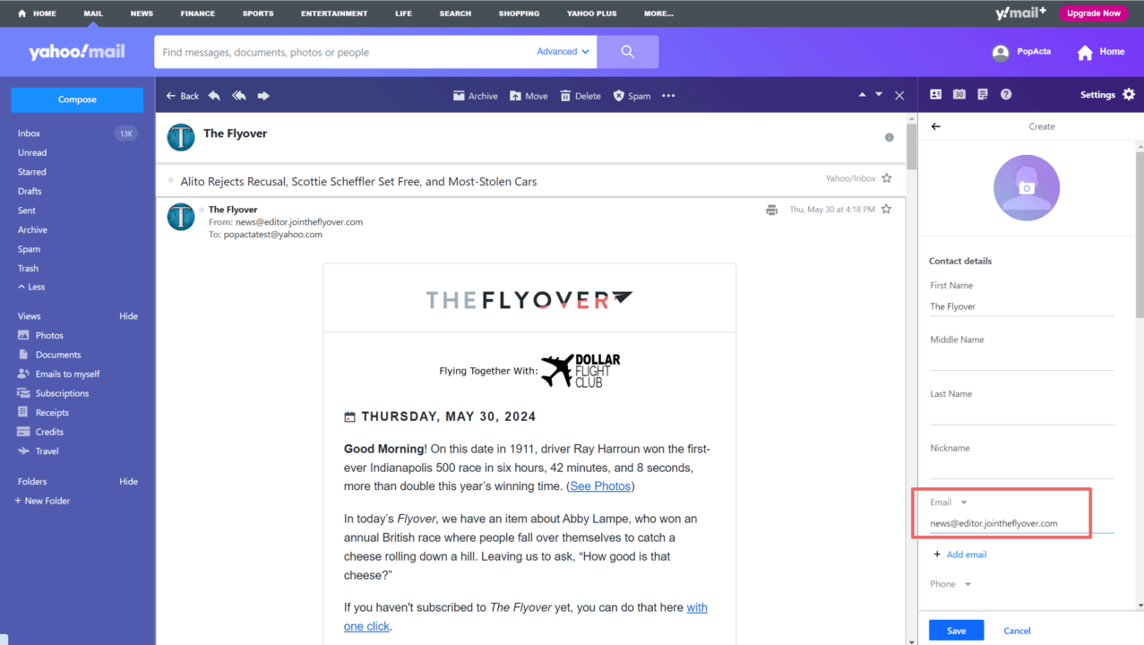 Yahoo! Mail Whitelisting Guide - Join The Flyover